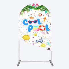 Lofaris Cartoon Summer Pool Party Birthday Arch Backdrop