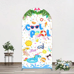 Lofaris Cartoon Summer Pool Party Birthday Arch Backdrop
