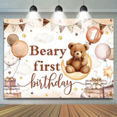 Lofaris Cartoon Sweet Teddy Beary First Birthday Backdrop