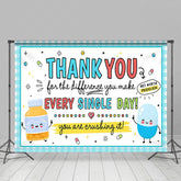 Lofaris Cartoon Thank You For All Make Everyday Backdrop