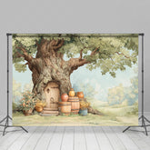Lofaris Cartoon Tree House Forest Edge Honey Jar Backdrop