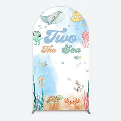 Lofaris Cartoon Two The Sea Fresh Birthday Arch Backdrop