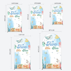 Lofaris Cartoon Two The Sea Fresh Birthday Arch Backdrop