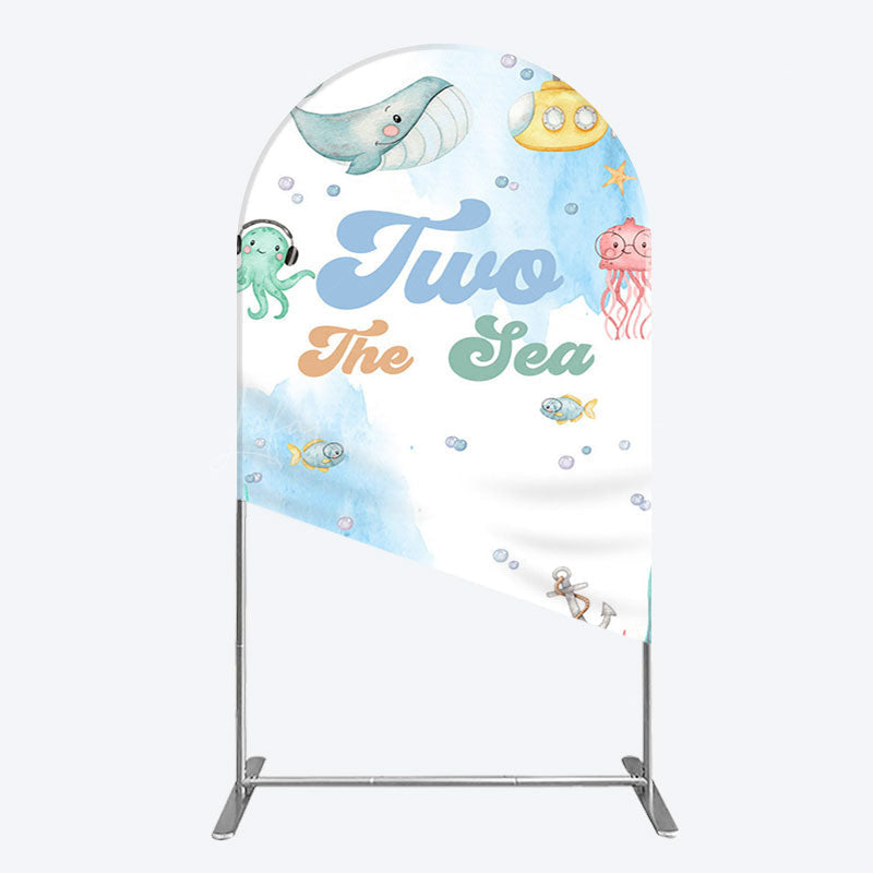 Lofaris Cartoon Two The Sea Fresh Birthday Arch Backdrop