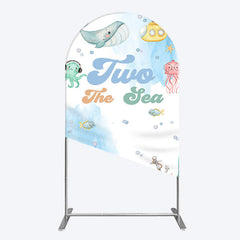 Lofaris Cartoon Two The Sea Fresh Birthday Arch Backdrop