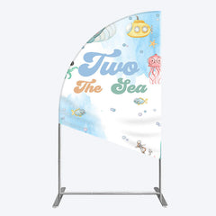 Lofaris Cartoon Two The Sea Fresh Birthday Half Moon Arch Backdrop