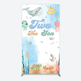 Lofaris Cartoon Two The Sea Fresh Birthday Rectangle Backdrop