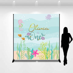 Lofaris Cartoon Under The Sea Mermaid Birthday Backdrop