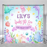 Lofaris Cartoon Under The Sea Summer Custom Birthday Backdrop
