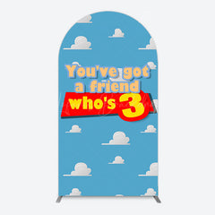 Lofaris Cartoon Who Is 3 Clouds Happy Birthday Arch Backdrop