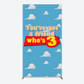 Lofaris Cartoon Who Is 3 Clouds Happy Birthday Rectangle Backdrop