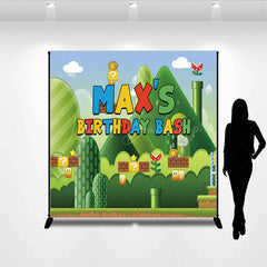Lofaris Cartoon Words Green Scene Custom Birthday Backdrop