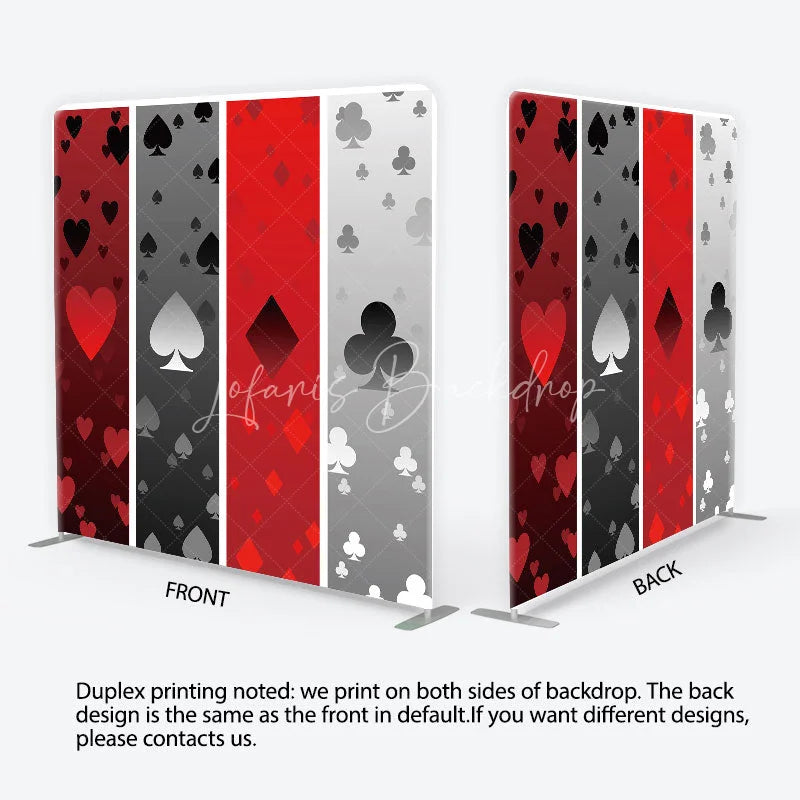 Lofaris Casino Poker Card Suits Tension Fabric Backdrop Las Vegas Night Theme Photography Background Alice Party Decor