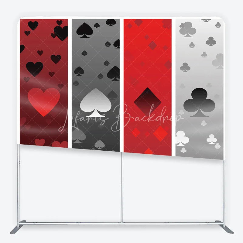 Lofaris Casino Poker Card Suits Tension Fabric Backdrop Las Vegas Night Theme Photography Background Alice Party Decor