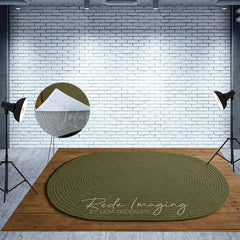 Lofaris Celadon Oval Rug Wood Fabric Floor Backdrop For Photo
