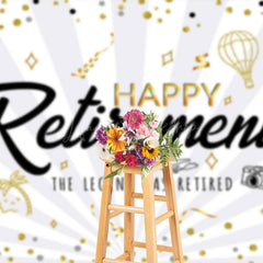Lofaris Celebrate Retirement Vacation Glitter Photo Backdrop