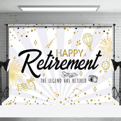 Lofaris Celebrate Retirement Vacation Glitter Photo Backdrop