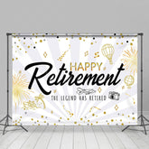 Lofaris Celebrate Retirement Vacation Glitter Photo Backdrop