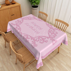 Lofaris Celebratory Pink Birthday Rectangle Tablecloth