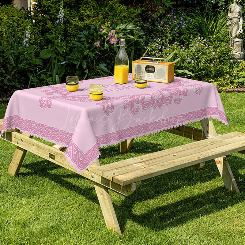 Lofaris Celebratory Pink Birthday Rectangle Tablecloth