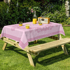 Lofaris Celebratory Pink Birthday Rectangle Tablecloth