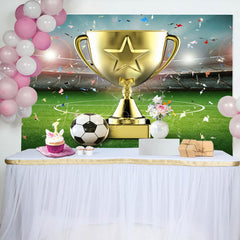 Lofaris Celebratory Trophy Football Victory Moment Backdrop