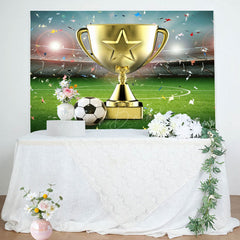 Lofaris Celebratory Trophy Football Victory Moment Backdrop
