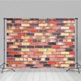Lofaris Cement Brick Wall Warm Color Tone Photo Backdrop