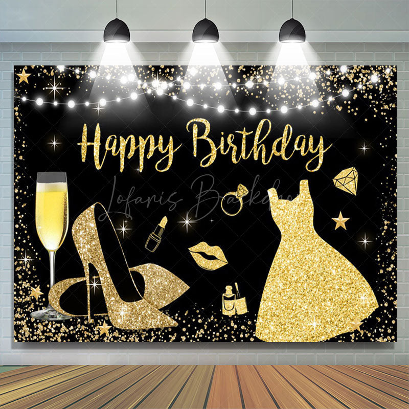 Lofaris Ceremonial Dress High Heels Happy Birthday Backdrop