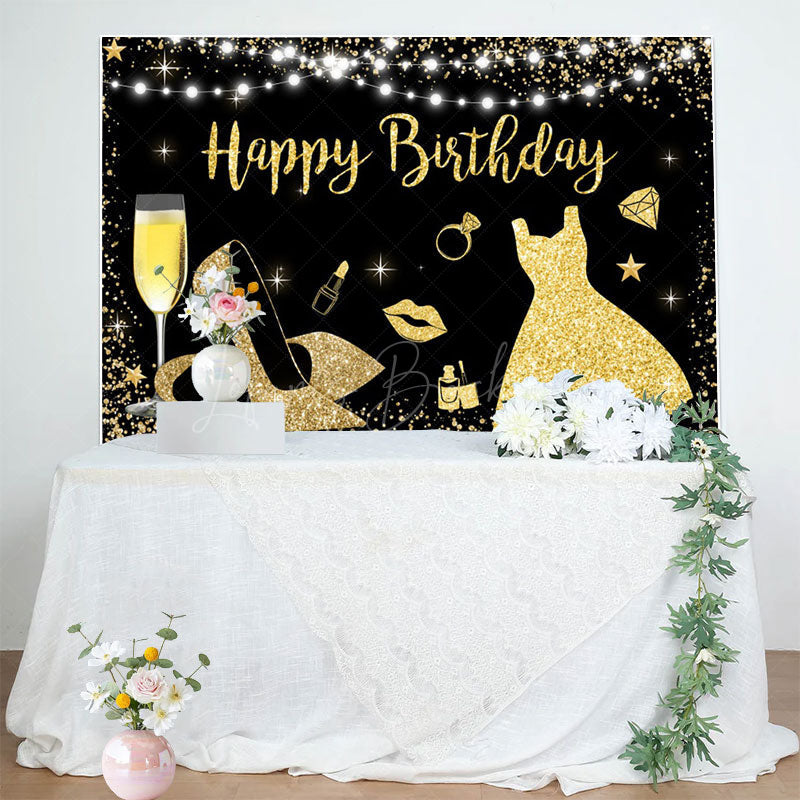 Lofaris Ceremonial Dress High Heels Happy Birthday Backdrop