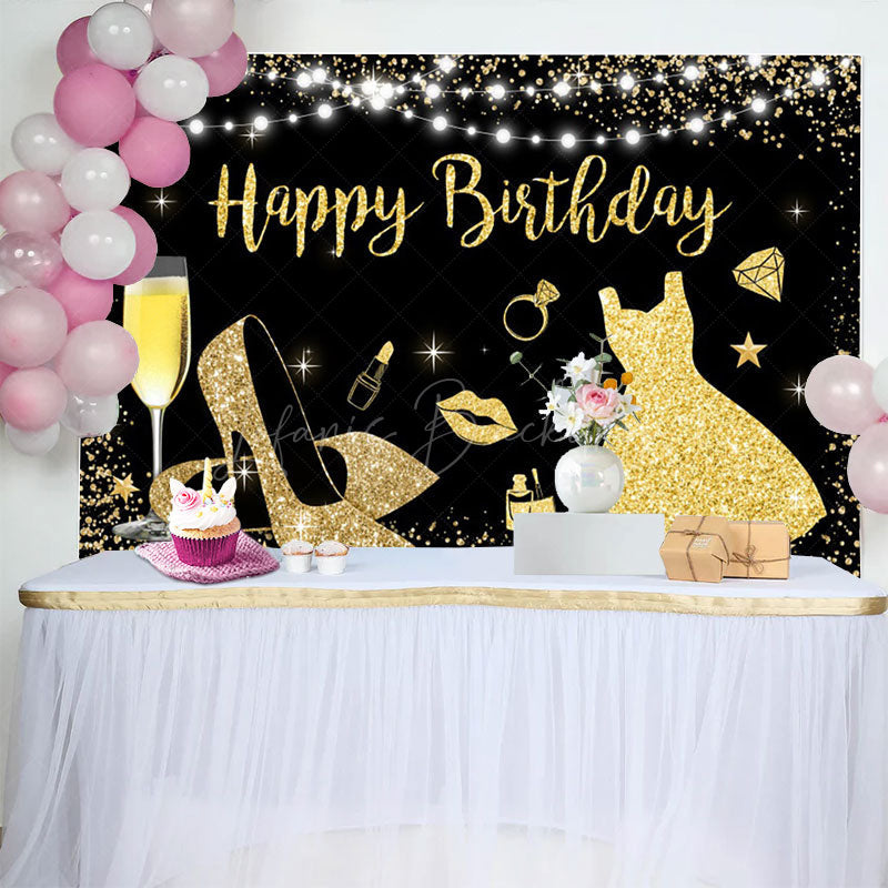 Lofaris Ceremonial Dress High Heels Happy Birthday Backdrop