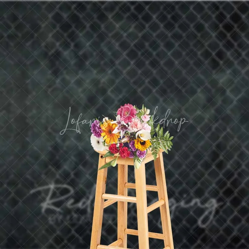 Lofaris Chain Link Fence Wire Mesh Photography Backdrop Dark Grunge Grey Urban Street Cage Texture Background