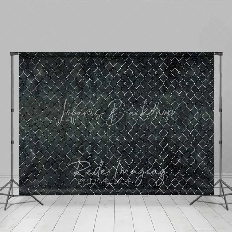 Lofaris Chain Link Fence Wire Mesh Photography Backdrop Dark Grunge Grey Urban Street Cage Texture Background