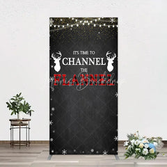 Lofaris Channel The Flannel Rectangle Backdrop Lumberjack Winter Baby Shower Plaid Deer