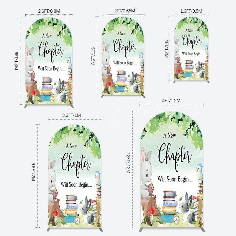 Lofaris Chapter Begin Bunny Books Baby Shower Arch Backdrop