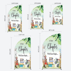 Lofaris Chapter Begin Bunny Books Baby Shower Half Moon Arch Backdrop