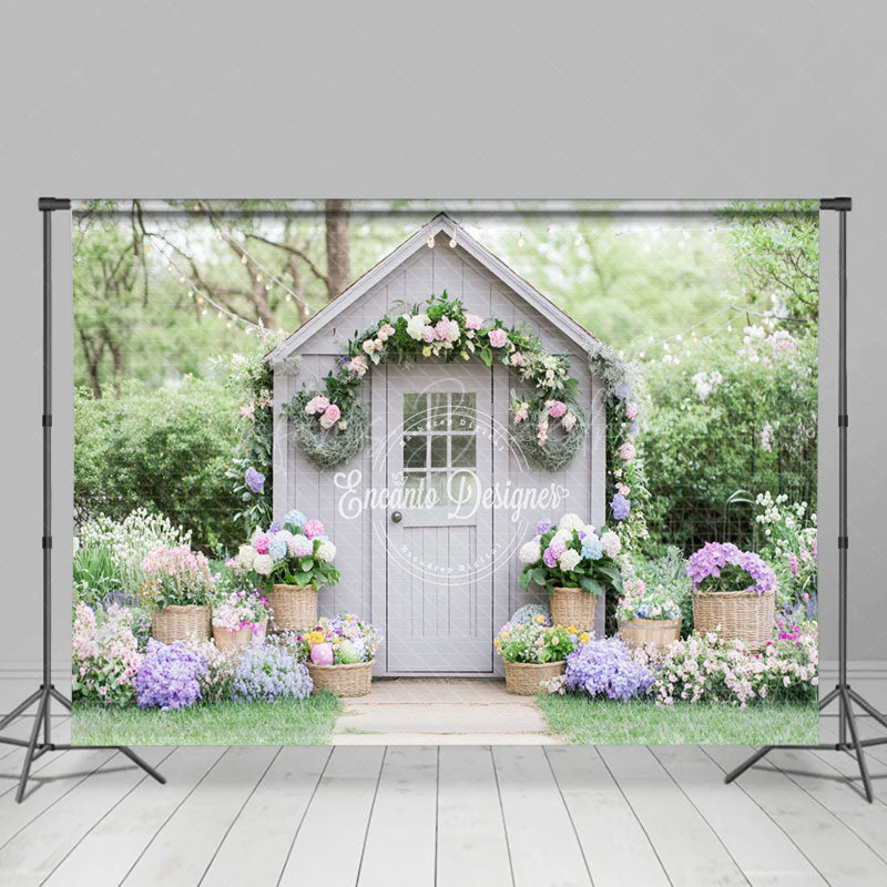 Lofaris Charming Gray Cottage Arrangements Serene Backdrop
