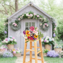 Lofaris Charming Gray Cottage Arrangements Serene Backdrop