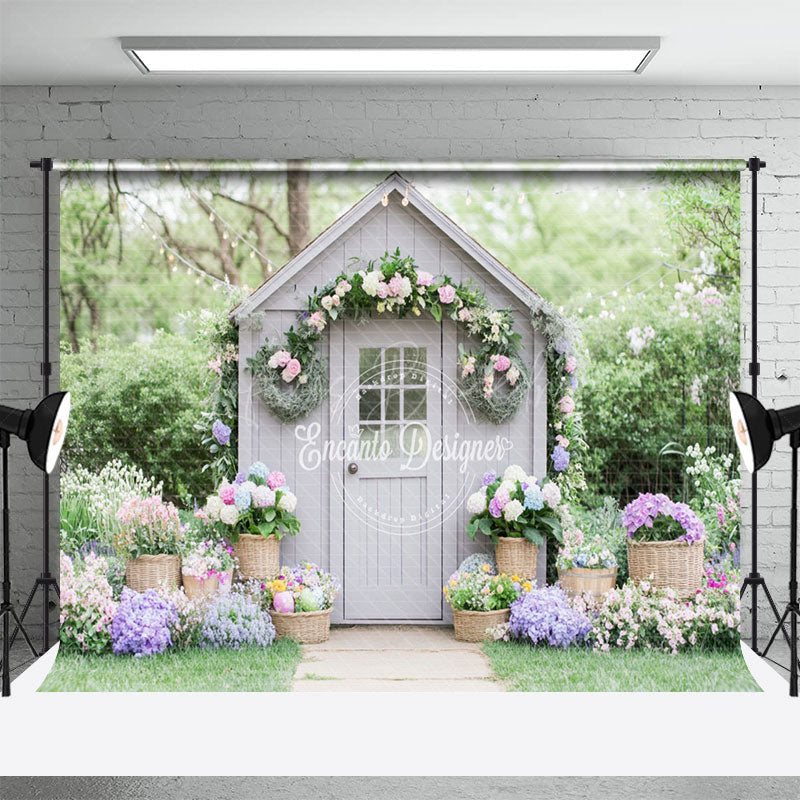 Lofaris Charming Gray Cottage Arrangements Serene Backdrop
