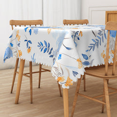 Lofaris Cheerful Blue and Yellow Floral Tablecloth for Spring Summer or French Country Kitchen Decor