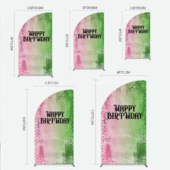 Lofaris Cherry Blossoms and Magic Castle Half Moon Arch Backdrop Happy Birthday Princess Party Decoration