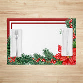 Lofaris Cherry Leaves Poinsettia Xmas Set Of 4 Placemats
