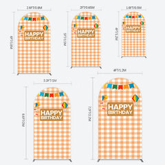 Lofaris Chessboard Pattern Kite Happy Birthday Arch Backdrop