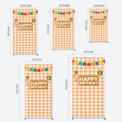 Lofaris Chessboard Pattern Kite Happy Birthday Rectangle Backdrop