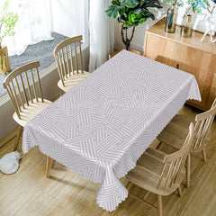 Lofaris Chic Grey Lines Rectangle Tablecloth For Dining Room