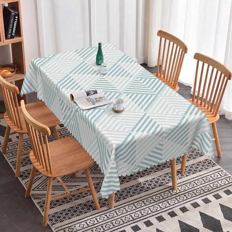 Lofaris Chic Grey Wavy Lines Tablecloth For Dining Room