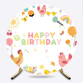 Lofaris Chick Sunshine Cartoon Birthday Round Backdrop