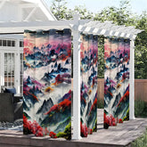 Lofaris Chinese Hill View Waterproof Printed Outdoor Curtains