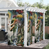 Lofaris Chinese Painting Waterproof Printed Outdoor Curtains