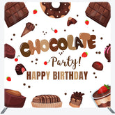 Lofaris Chocolate Dessert Birthday Square Tension Backdrop